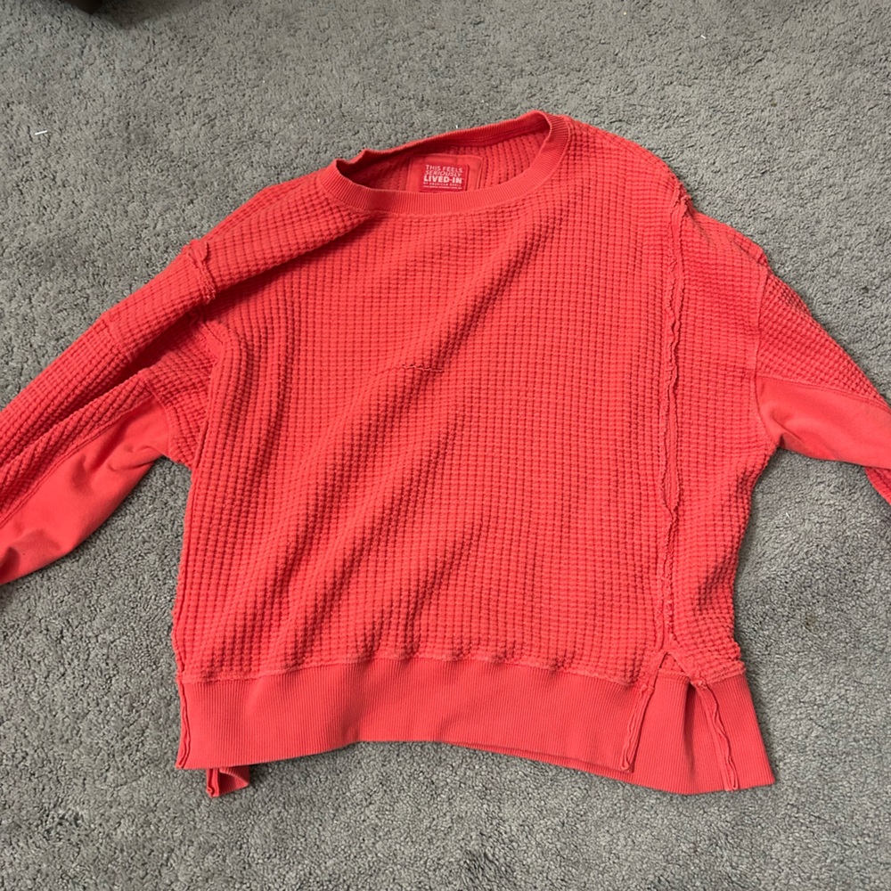 American eagle waffle knit sweater size small